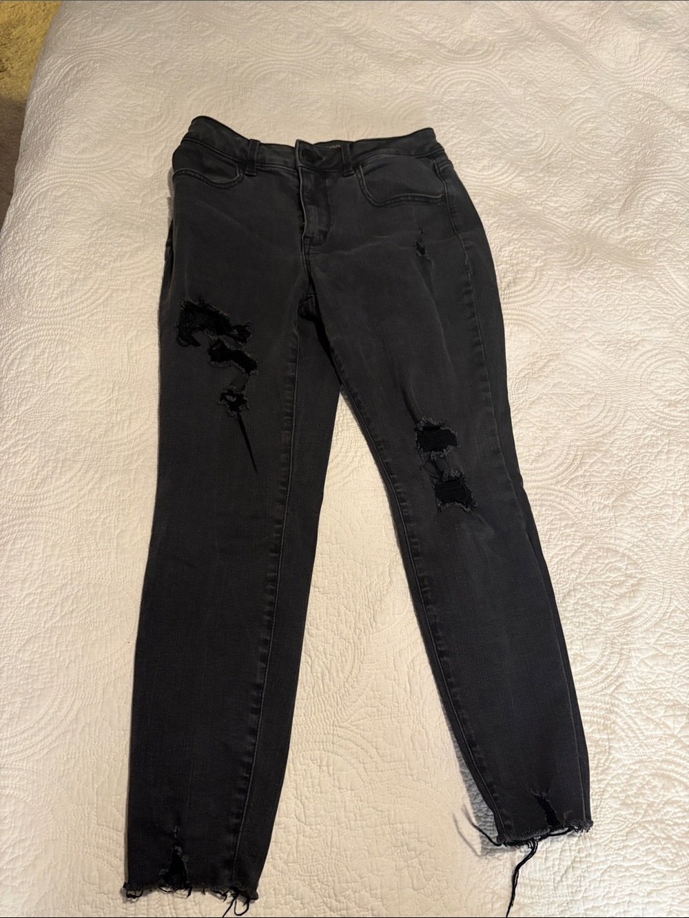 Maurices Black Distressed Skinny Jeans